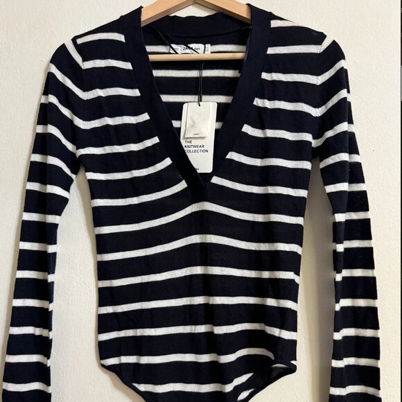 Zara Striped V-Neck Bodysuit SIZE Small NEW WITH TAG! - Picture 3 of 6